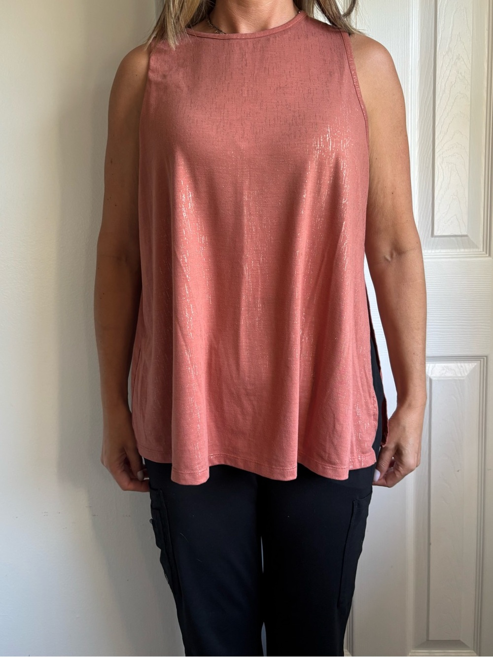 All In Motion Bronze Shimmery Gold Sleeveless Tank